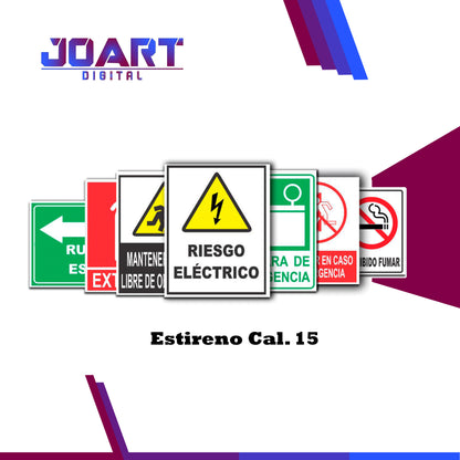 Señalética En Estireno Cal. 15